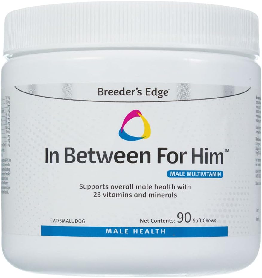 Bordo di Breeder in Tra per Lui Multivitamina per cani e gatti maschili, Supporta l'energia, la funzione cardiovascolare, e la salute della prostata, 23 vitamine e minerali, Made in USA, 60 Conte