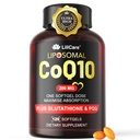 CoQ10-200mg-Softgels, 120 Portionen Liposomal CoQ10 PQQ & Schwarzer Pfeffer Extrakt für maximale Absorption - Ultra Ubiquinone Coenzym Q10 Supplement Leistungsstarke Antioxidantien unterstützt Hear-t & Energy Boost