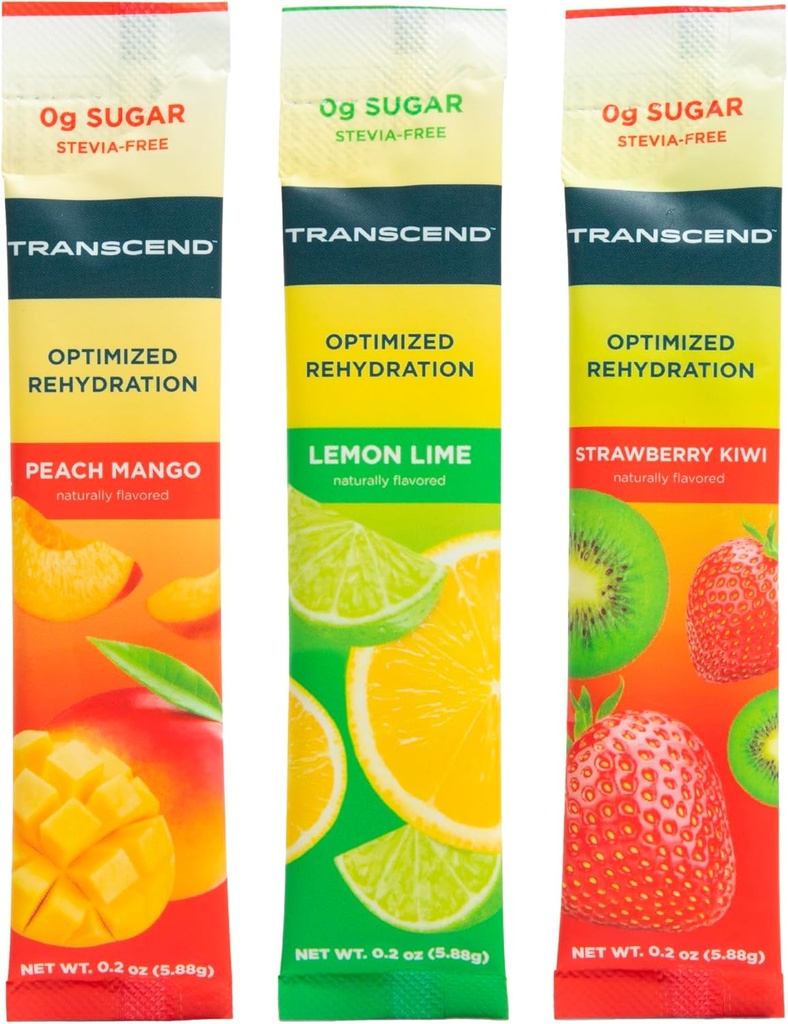 Hydratation transcendante - Réhydratation optimale sans sucre ou Stevia Plus BCAAs et Magnésium - Aucun effet sucre dans le sang - 15-pack