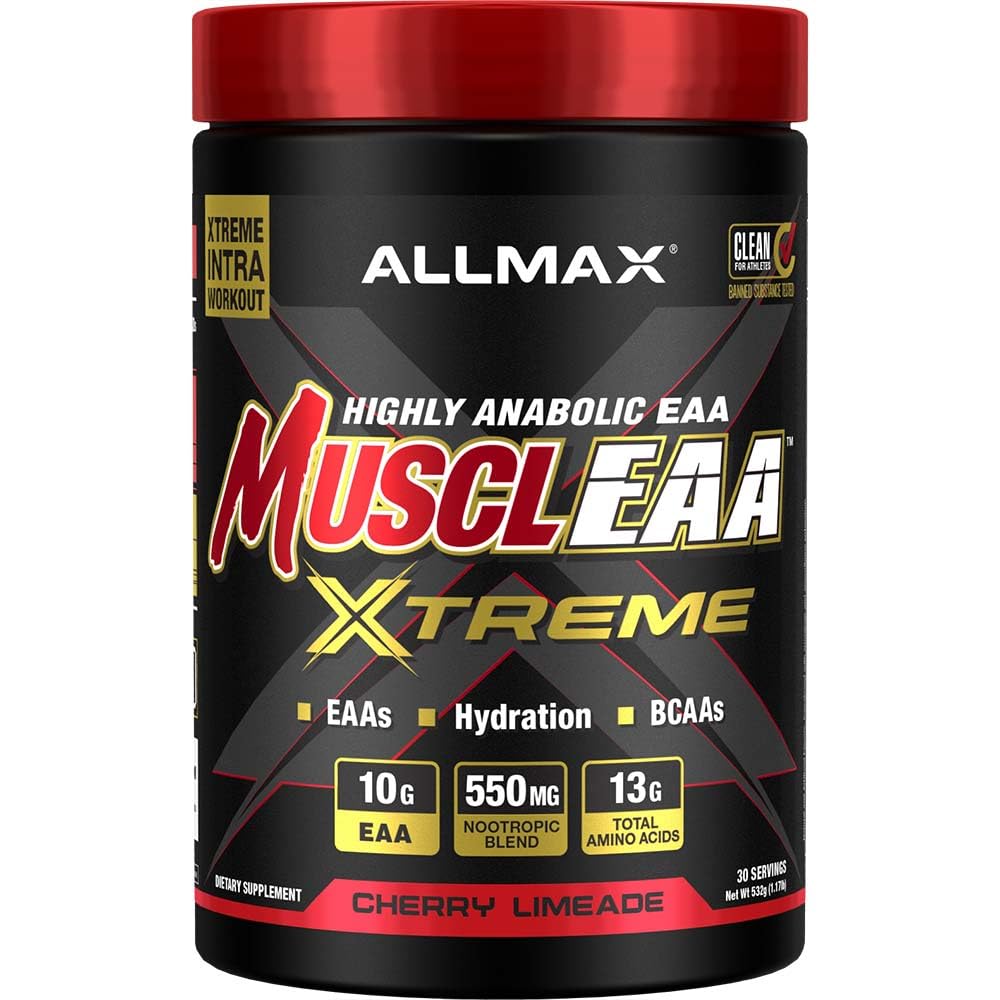 ALLMAX MUSCLEAA Xtreme, Kirsche Limeade - 532 g Pulver - Bietet EAAs, BCAAs & Hydration - Bis zu 30 Portionen