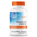 Doctor's Best Vitamin D3, Kapsel 5.000 Iu für gesunde Knochen, Zähne, Herz und Immununterstützung, Nicht-GVO, Glutenfrei, Sojafrei, 720 Count (Paket von 1)
