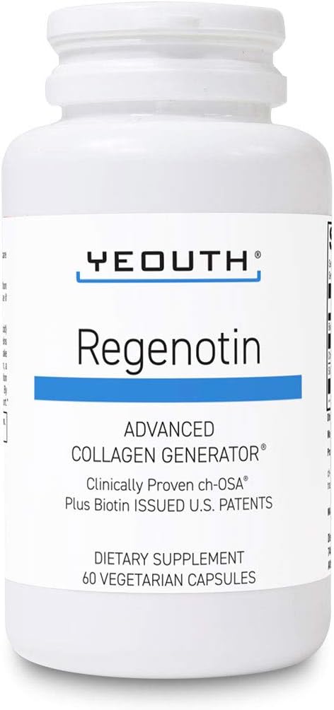 YEOUTH Regenotin Collagen Unterstützung für Haut, Nägel, Haare und Gelenke, vegetarische Nahrungsergänzungsmittel für Männer und Frauen, 60 Kapseln