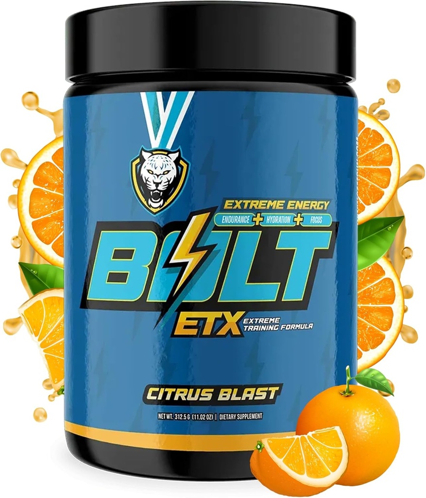 6AM Run Bolt Pre Workout Powder for Runners, Instant Energy Boost, Cardio & Focus Support, No Jitters, High Energy Formula, Running Nutrition, All Natural, Citrus Blast Flavor, 25 Servings