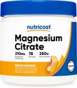 Nutricost Magnesium Citrat Pulver (Peach Mango, 250 Gramm)
