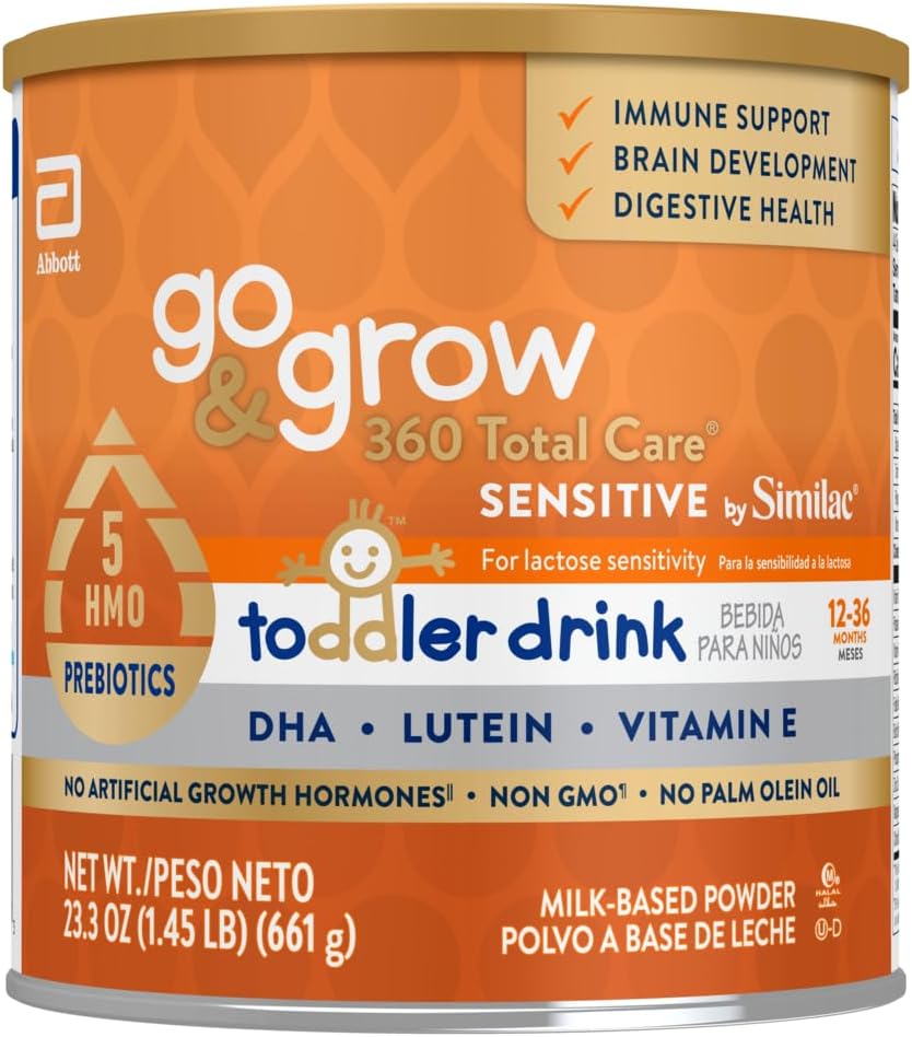 Go & Grow 360 Total Care Sensitive by Similac Toddler Nutrizione Bevanda Con 5 HMO, Polvere, 23.3-oz Can
