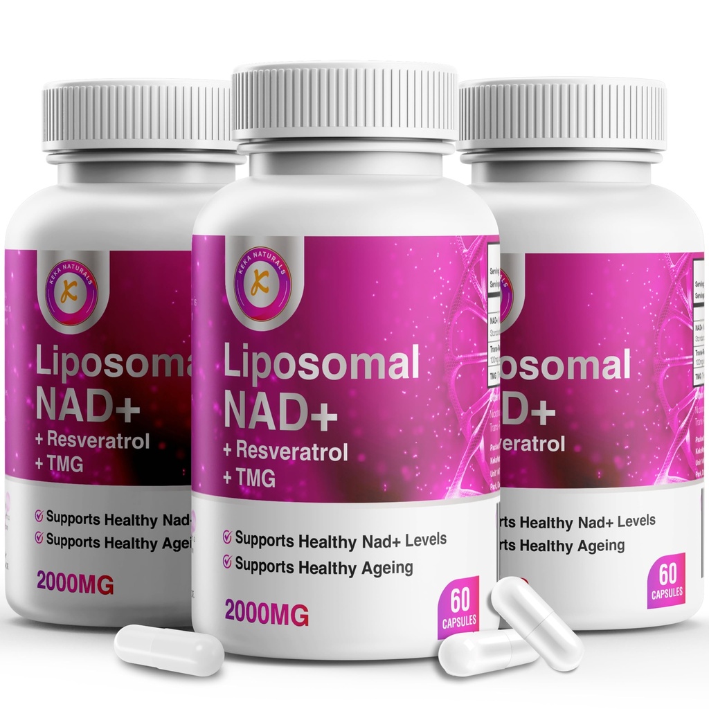 Pure NAD Resveratrol und TMG, 2000mg, 3 in 1 Erweiterte Formel, Immun- & Energie-Unterstützung, Haut & Gesamtgesundheit, 60 Kapseln