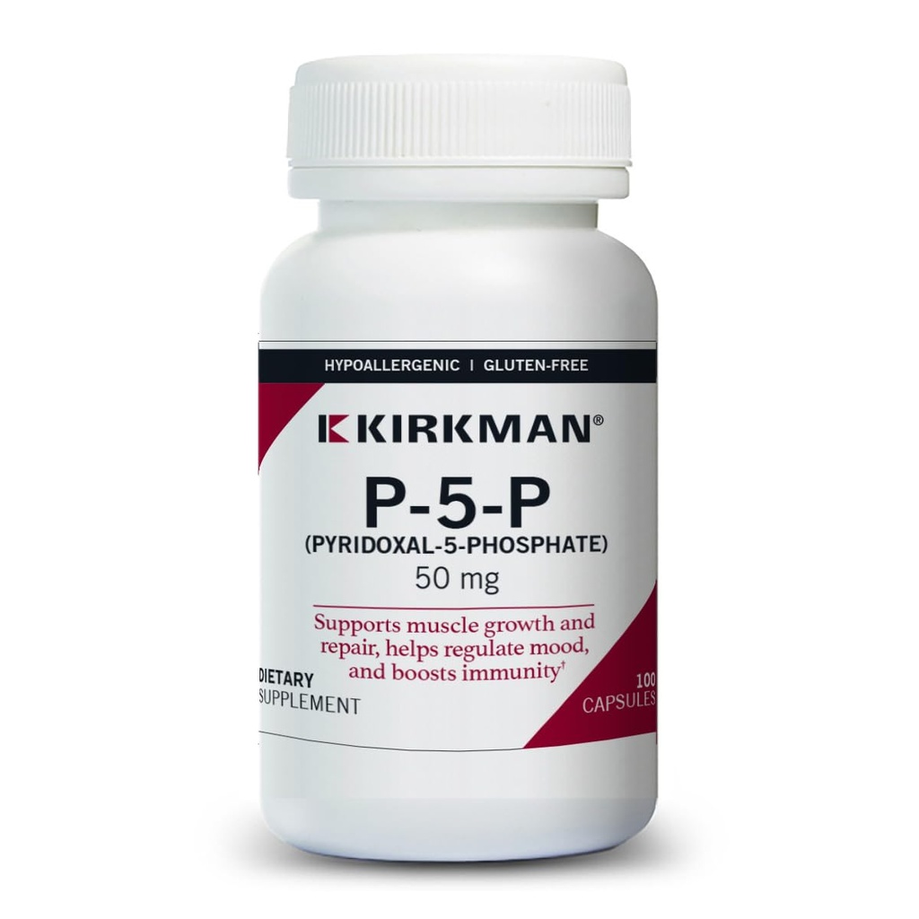 Kirkman – P-5-P (Pyridoxal 5-Phosphate, Vitamin B-6 Metabolit) 50 mg - Allergiker 100 Count