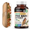 BIO KRAUTER Pine Bark Extrakt Kapseln 400 mg - 100 Count - Antioxidante Ergänzung - 95% Proanthocyanidine - Pine Bark Supplement - Vegan, keine Füllstoffe