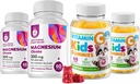 Vitamin C Gummis 120 Zählung für Kinder & Erwachsene 240 mg und Magnesium 200 mg Gummi - Immununterstützung Low-Sugar Chewable Gummy Vitamine für Kleinkinder mit Magnesium Calm Chews für Kinder & Erwachsene Sugar-Free