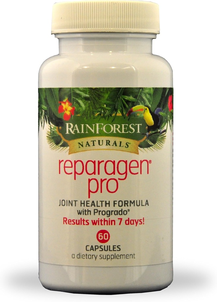 Rainforest Nutritionals Inc. Reparagen Pro 60 Capsules prouvées cliniquement à action rapide All Natural Joint Health Supplement