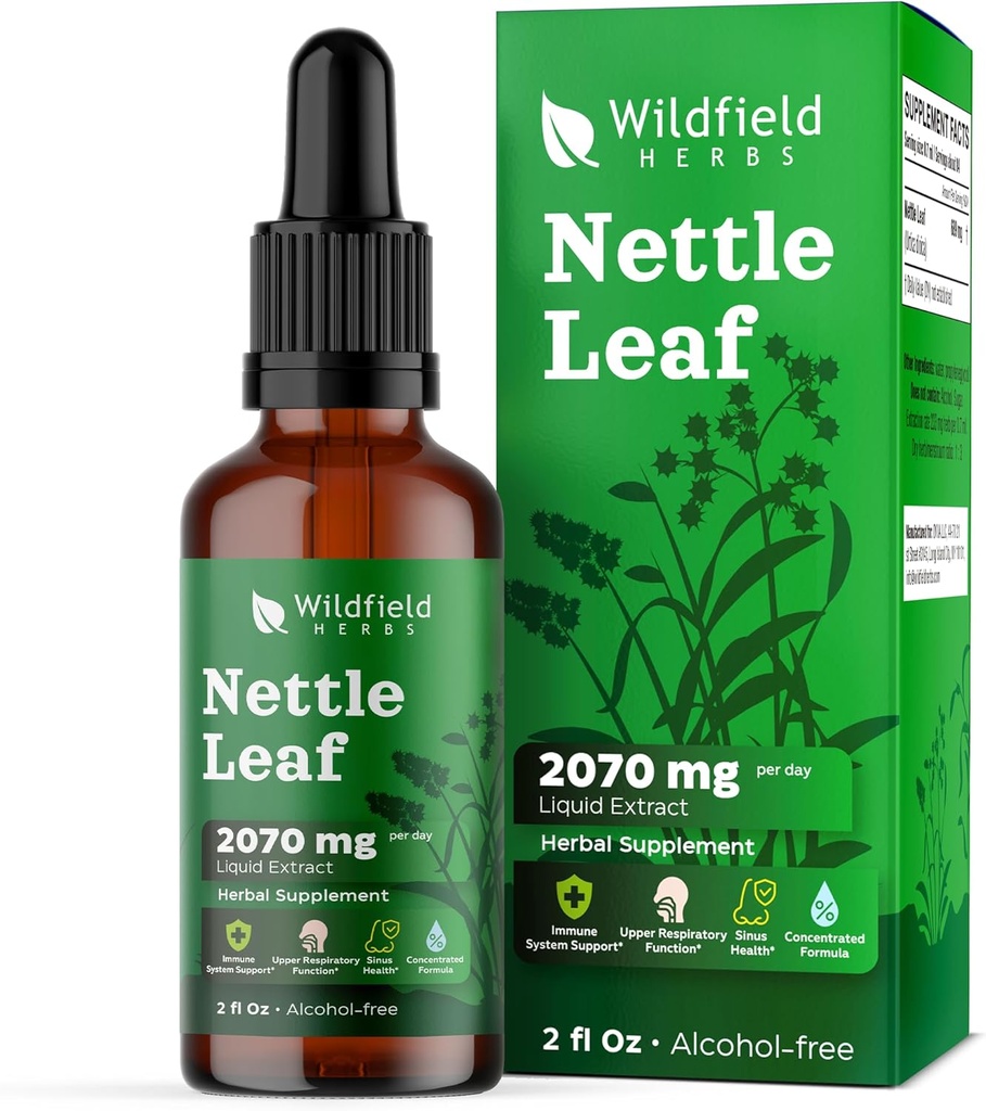Stinging Nettle Leaf Extract Drops 2000mg (Urtica dioica L.) Kräuterergänzung absorbiert besser als Kapseln,1 Monat Versorgung, 84 Servierungen, Alkoholfreie Tincture - 2 Oz, Paket von 1