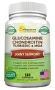 aQuadrat Ernährung Glucosamin Chondroitin Kurkuma MSM Boswellia - 120 Kapseln - Joint Support Supplement - Joint Support Relief Pillen für die Gesundheit - Natürliche Ergänzung für Rücken, Knie und Hände