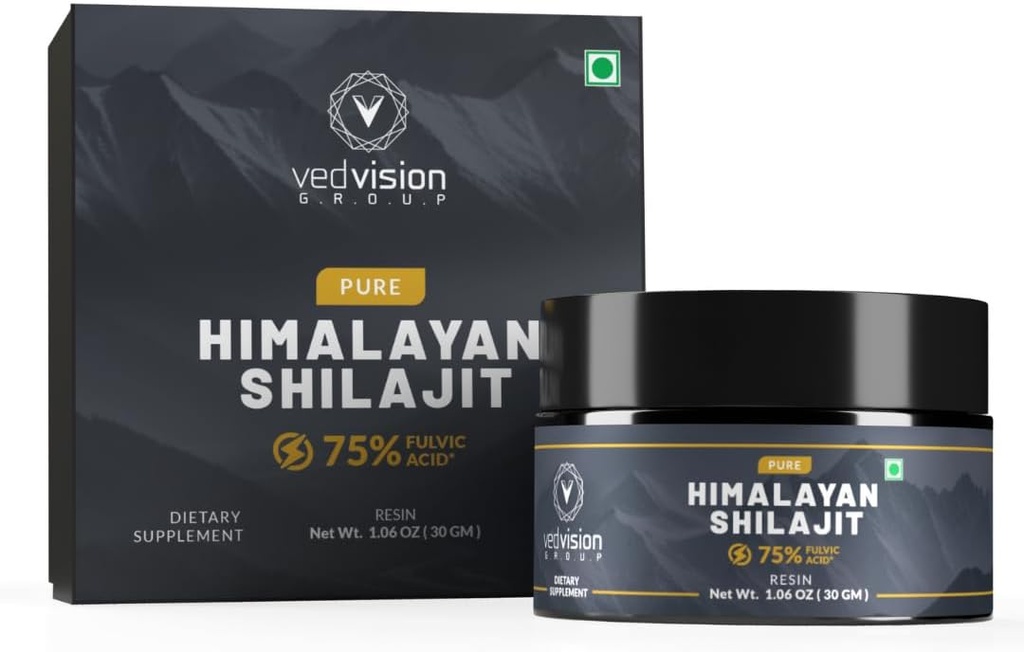 Pure Himalayan Shilajit Resina, 400mg A Grade High Potency with 75%+ Fulvic Acid & 85+ Trace Minerals, Pure Shilajit for Men & Women - with Lab Test Report - 75 Servings