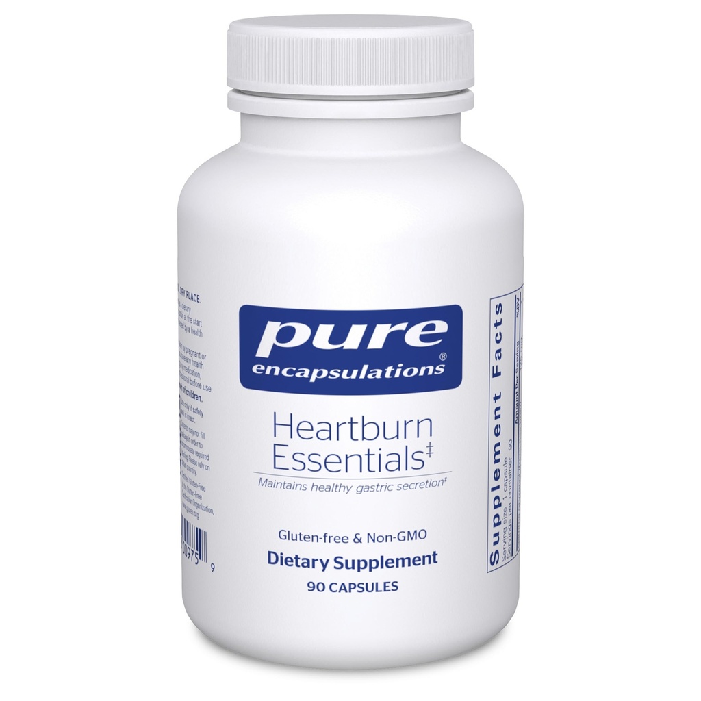 Pure Encapsulations Heartburn Essentials - Nahrungsergänzung hilft, Occurrences of Occasional Heartburn & Indigestion - mit Slippery Elm Bark - 90 Kapseln