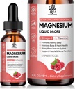 Calma Magnesio Liquido Goccia con Magnesio Glycinate, Citrato, Ossido & Taurate per Bone, Cuore, Muscolo, Immune, Energia, Sonno e Digestione, Alta Assorbimento, Senza zucchero, Sapore di lampone, 2 Fl Oz