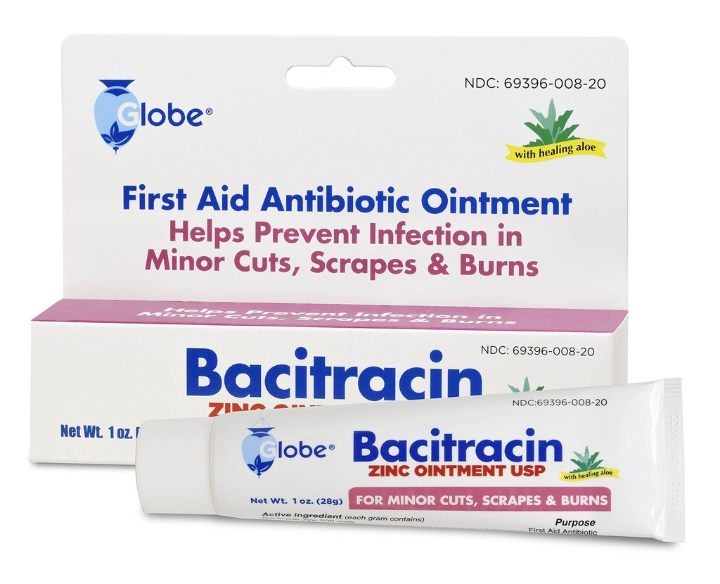 Globe Bacitracin Zink 1 Unze Tube, Erste Hilfe Antibiotische Salbe hilft, Infektion in minderwertigen Schnitten, Schrott und Burns zu verhindern