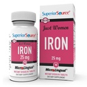 Superior Source Just Women Iron 25 mg - Ferrous Fumarate Supplement für Frauen - Eisen Supplement unterstützt Gesamtgesundheit - Formel Aids Against Gastrointestinal Discomfort - 90 Instant Dissolve Tablets