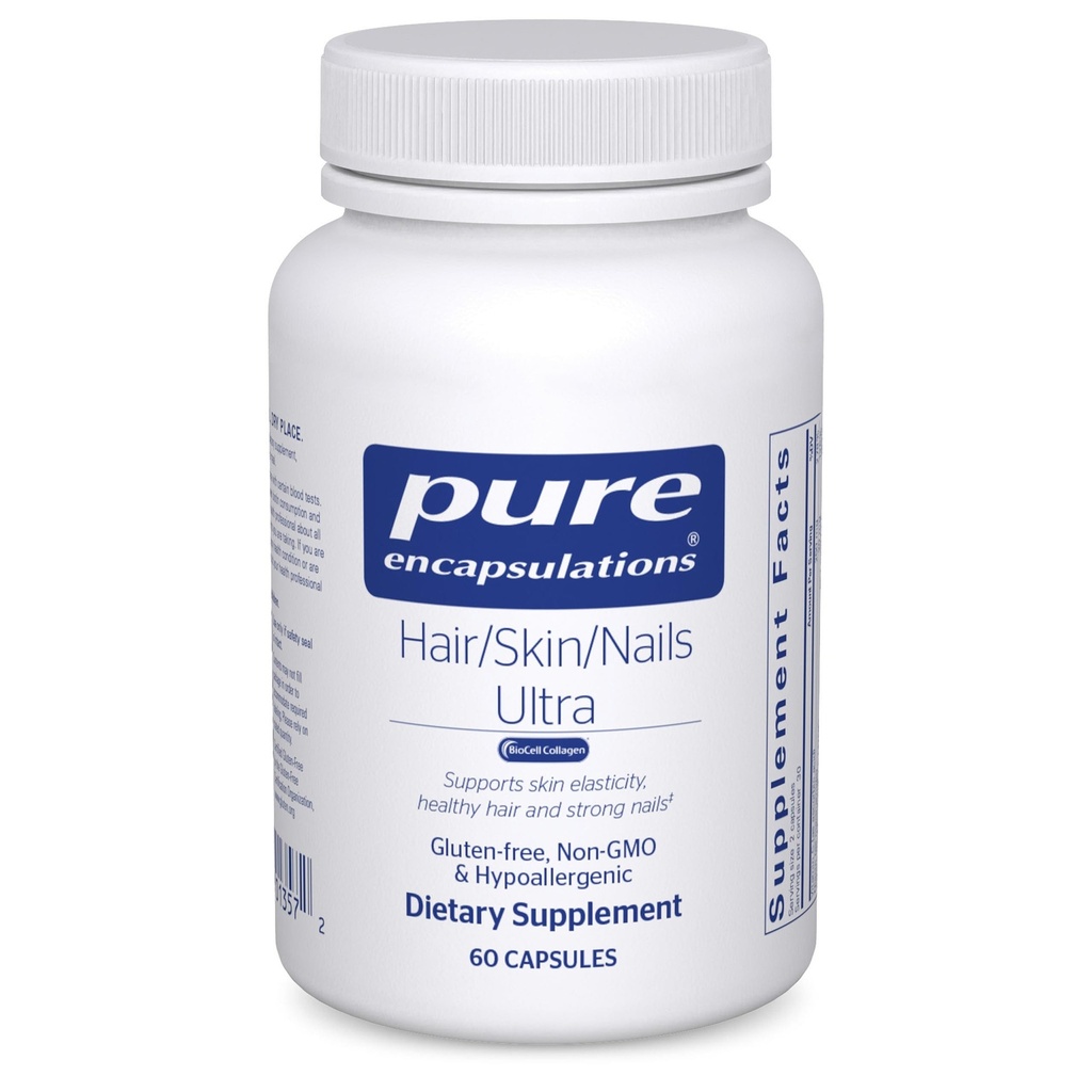 Pure Encapsulations Hair/Skin/Nails Ultra Advanced Beauty Supplement - Biotin & Collagen Ergänzung für gesundes Haar, starke Nägel & jugendliche Haut Unterstützung* - 60 Kapseln