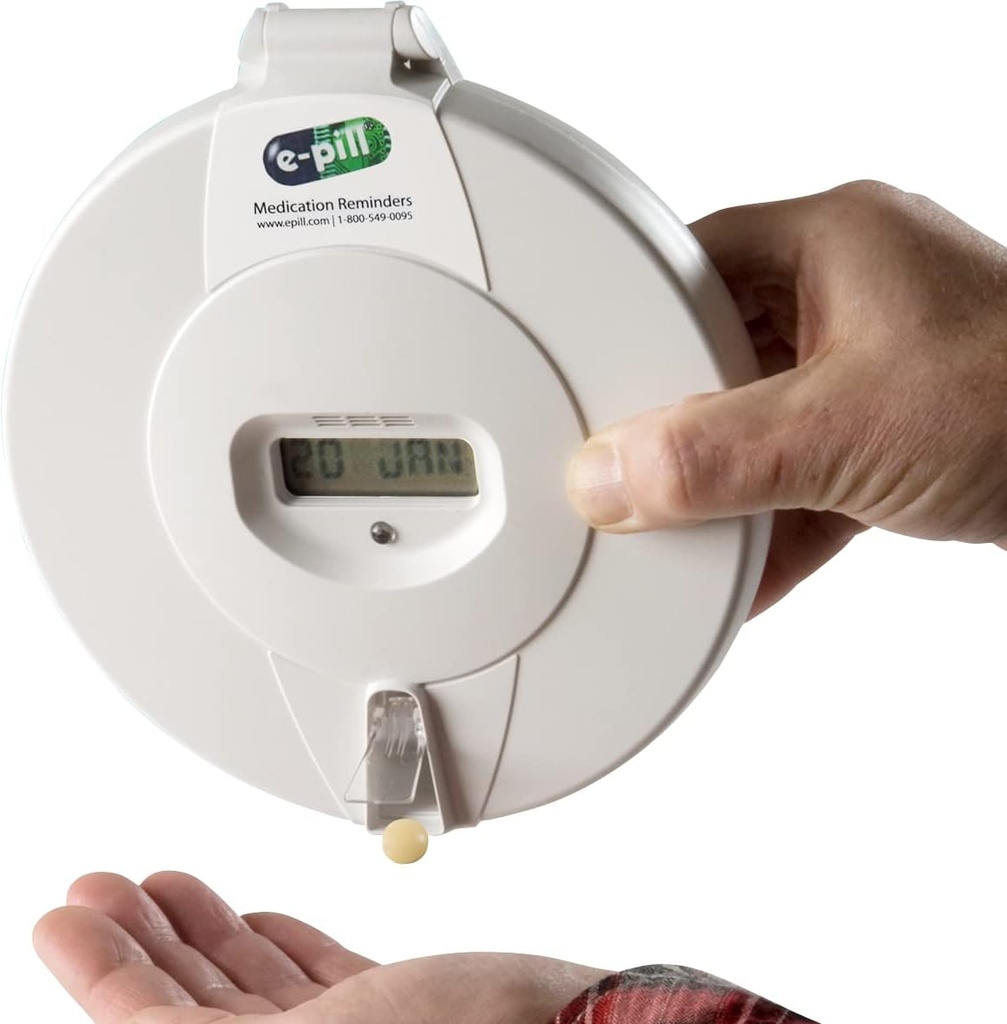 e-Pill MedTime Pro - Dispenser Automatico Avanzato Bloccato - White Lid