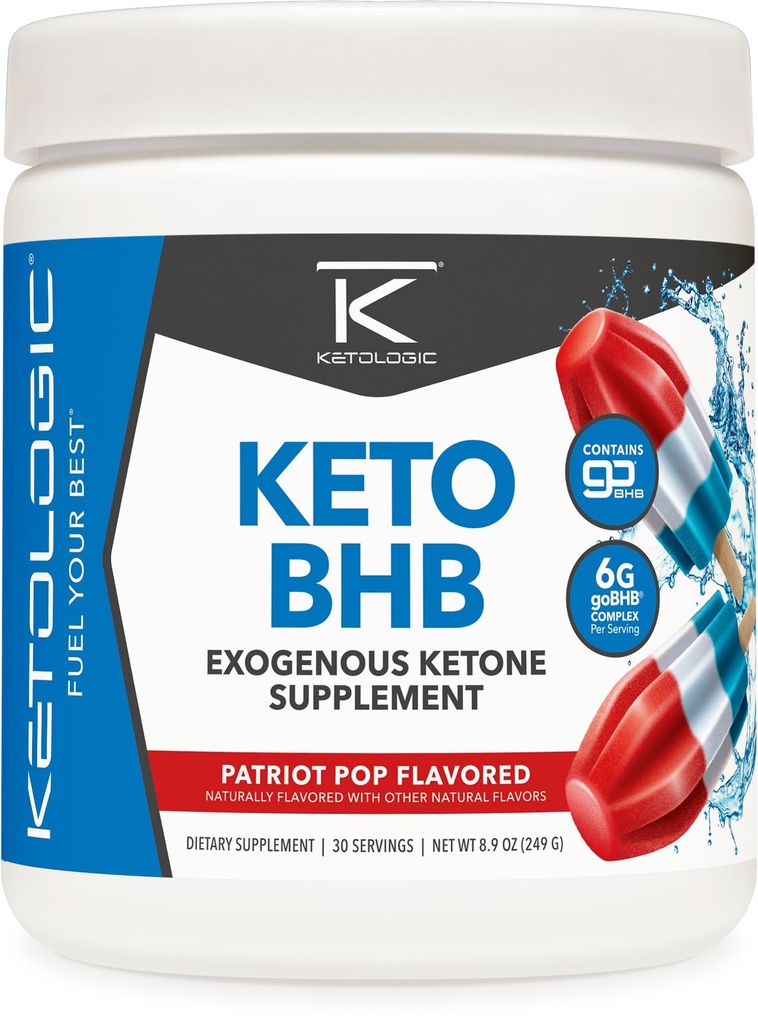 Keto BHB (Patriot Pop Flavor) 30 portions - Supplément cétonique exogène avec goBHB, Beta-Hydroxybutyrate Sels