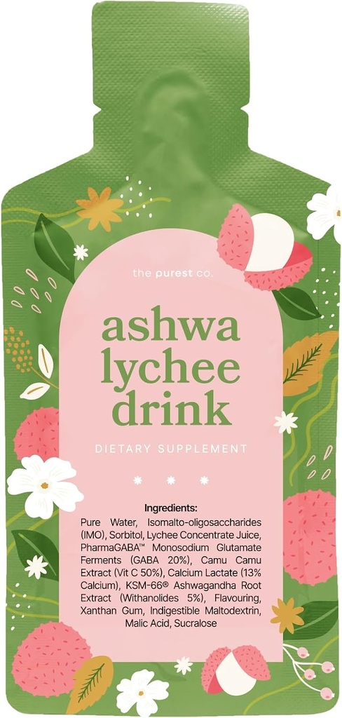 Ashwa Lychee Drink ASHWAGHA KSM-66® Supplemento - 1 mese di fornitura (30 buste)