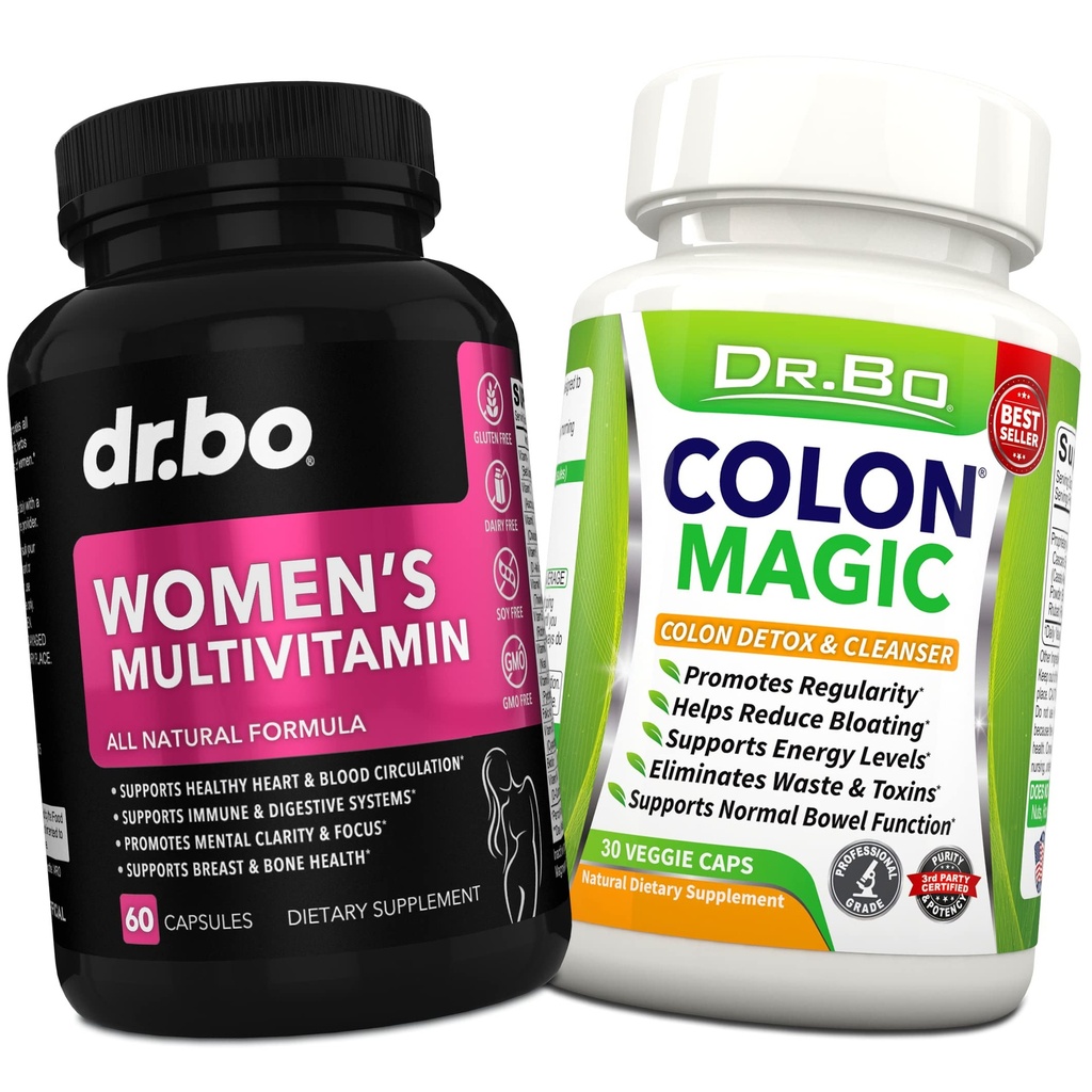 Supplément multivitamines pour femmes - Colon Cleanse Detox Formula for Intestinal Digestive Cleansing - Suppléments vitaminiques pour femmes Magnésium Plus Zinc - Supplément de soulagement de la constipation quotidienne Gut, Belly