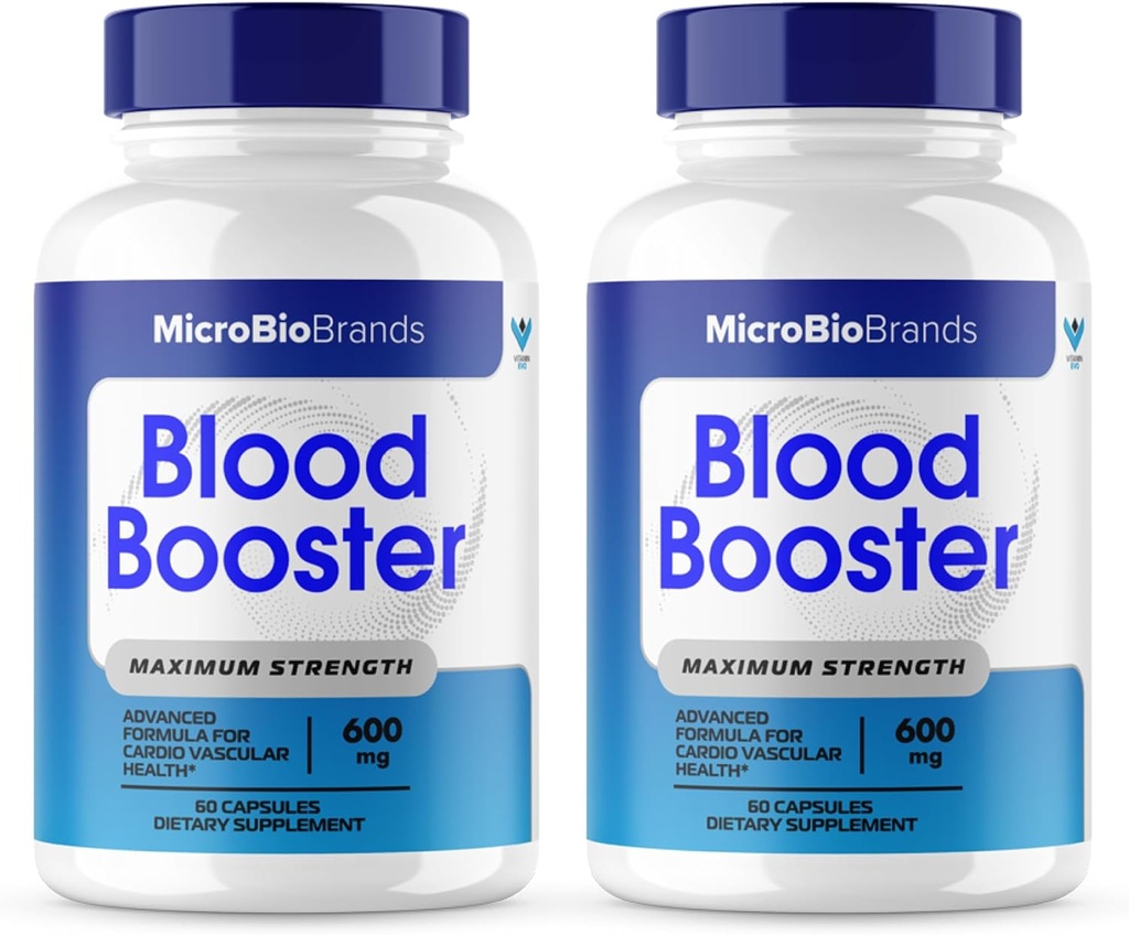(2 Pack) Microbio Blood Booster, Micro Bio Blood Booster Natural Blood Flow Support Supplement, Micro Bio Brands Pills Advanced Microbiobrands Maximum Strength Support Formula (120 capsule)