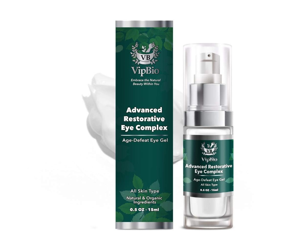 VipBio Bio Complexe Oeil de Restructuration Avancée Anti-âge Gel Oeil pour Cercles Noirs et Puffines 0,5 fl. oz.