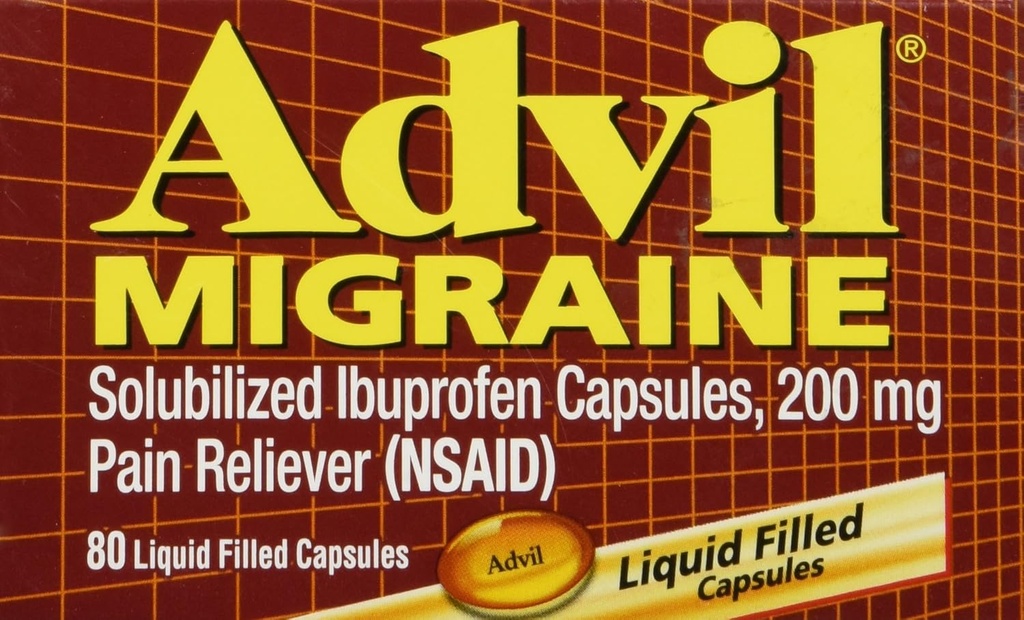 Migraine advil - 80 gélules remplies de liquide