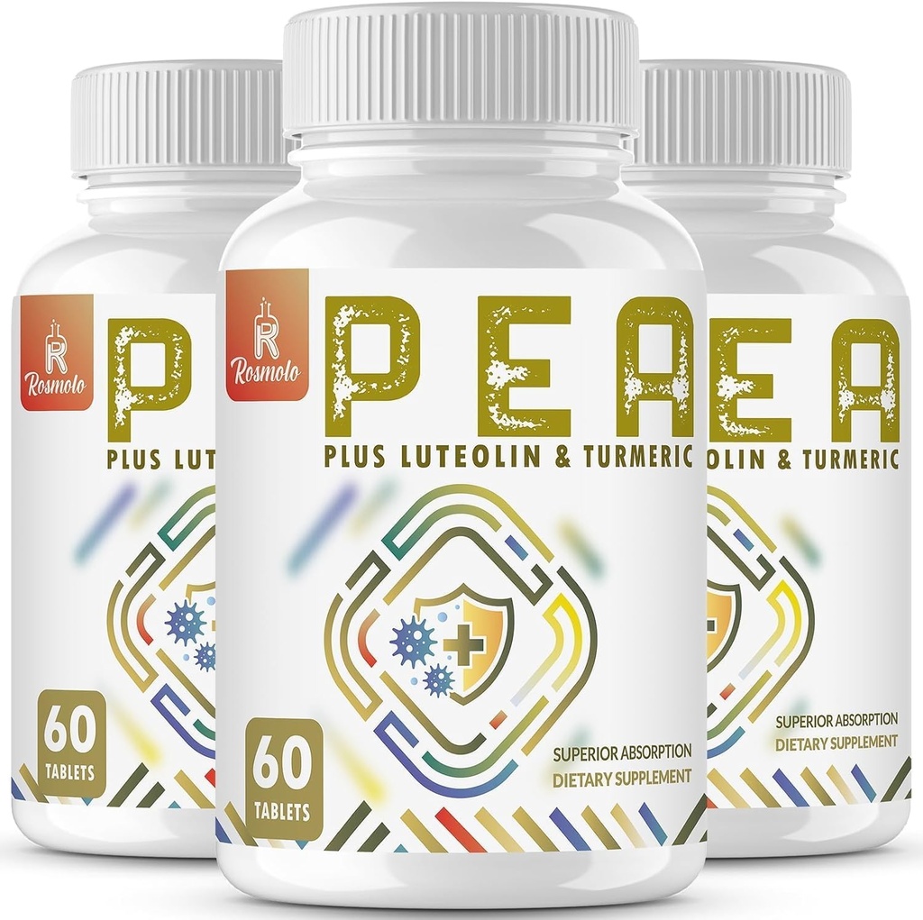 Palmitoyléthanolamide avec Luteolin & Turmeric – Supplément de pois micronisés – USA – 180 comprimés