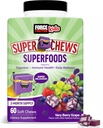 FORCE FACTOR Kids Superfood Super Chews, Bambini Vitamine C & D, Integratore di supporto immunitario con supporto antiossidante da frutta in polvere e verdure, alimentazione di 2 mesi, aroma d'uva molto berretto, 60 Soft Chews