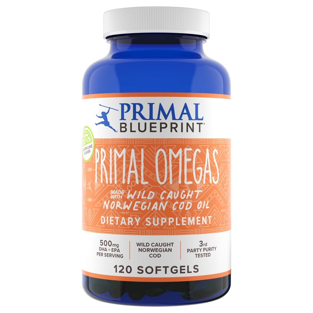 Primal Blueprint Primal Omegas, Omega-3 Fatty Acid Daily Supplement, 120 Count