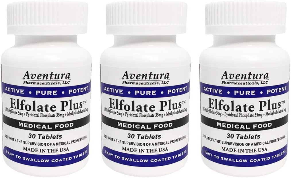 Plus® 3mg 3 Pack L-metilfolato Methylfolate Methylfolate Medical Food Supplemento professionale resistenza attiva puro Potent 30 compresse