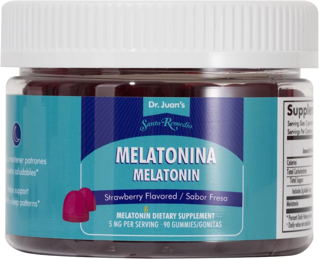 Santo Remedio Melatonin Gummies, aiuta ad indurre il sonno, 5mg per Serving, 90 Gummies/ 45 Serve