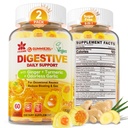 Ginger Chews Gummis für Übelkeit & Verdauungsunterstützung, Stomach Relief, Zucker frei mit Kurkuma,Odorless Knoblauch, Quercetin, Vitamin D3, Verdauungsergänzungsmittel für okziale Bloating & Gas, 2Pack