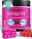 CLÉS NUTRIENTS Électrolytes Multivitamine Poudre Pas de sucre - Poudre d'électrolyte de framboise juteuse - Poudre d'hydratation - Pas de calories, sans gluten Kéto Électrolytes Poudre - 90 portions - Fabriqué aux États-Unis