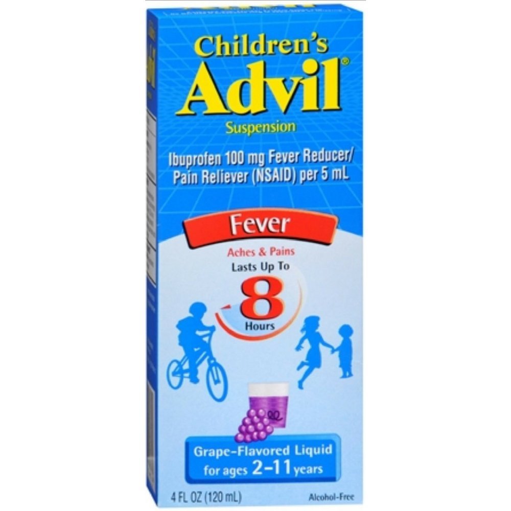 Kinderâ€š¬â€ž¢s Advil Liquid Pain Relief Medicine and Fever Reducer, 100 Mg Kinder Ibuprofen für Alter 2-11, Trauben - 4 Fl Oz