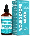 Dog Wound Care in Drops | Dog Cone kann hier hilfreich sein | Silver + Chlorhexidin ist ein Lifesaver für Hautreizung, Kratzern, Biss, Redness, und Sutures nach Chirurgie | 2 Oz