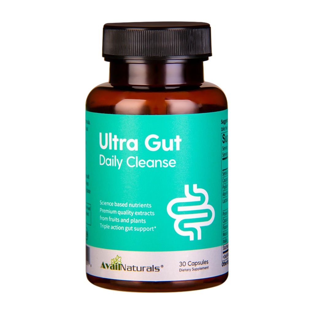 AvailNaturals Ultra Gut Daily Cleanse 15 Day Cleanse-mit Senna Leaf Extract, Cassia Seed, 2.5 Billion Probiotics & Dietary Fiber,30 Kapseln