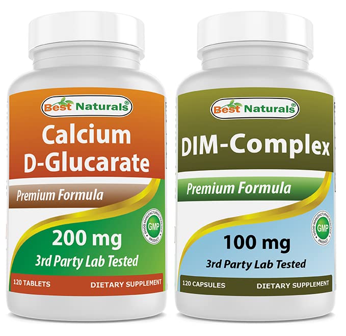 Calcium D-Glucarate 200 mg & DIM Supplemento 100 mg