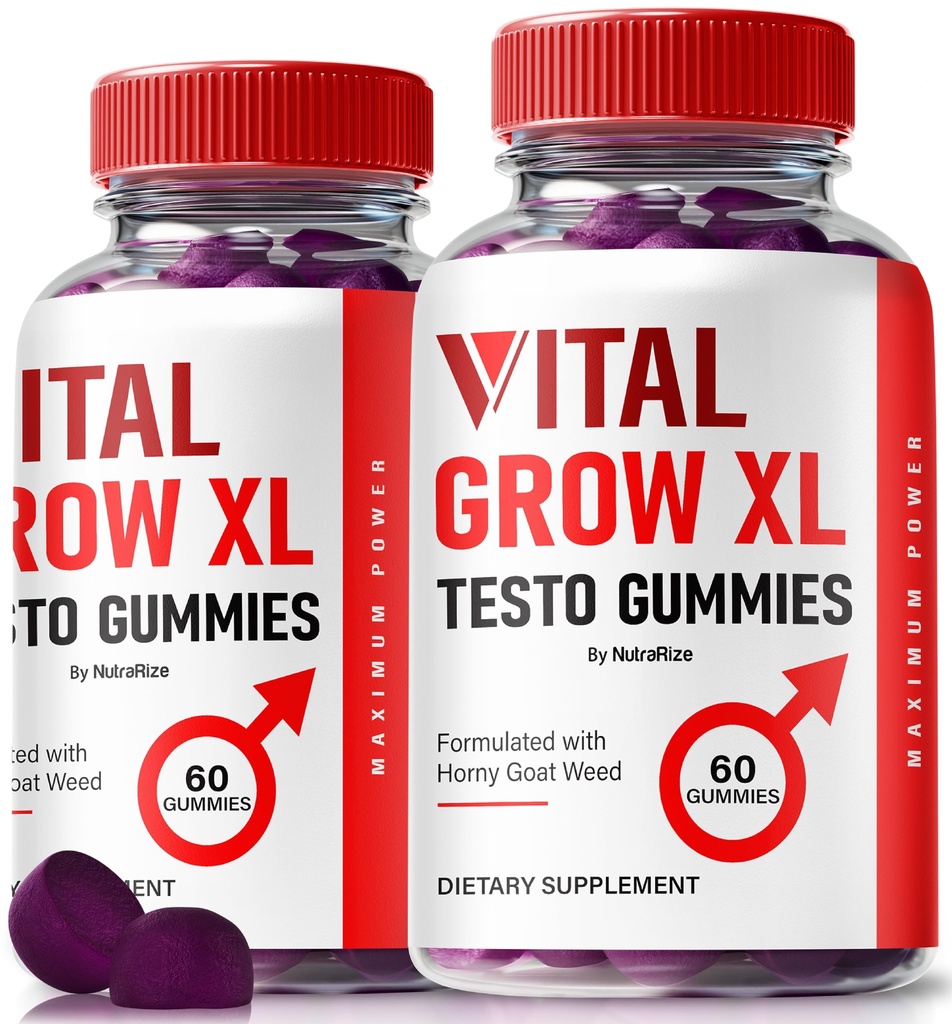 (2 Pack) Vital Grow XL, Official Vital Grow XL Testo Gummies for Men, Boost Stamina and Confidence Gummy for Mens, Vital GrowXL Maschio Support Gomitas (120 Gummies)
