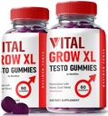 (2 Pack) Vital Grow XL, Official Vital Grow XL Testo Gummi für Männer, Boost Stamina und Confidence Gummy für Herren, Vital GrowXL Male Support Gomitas (120 Gummi)