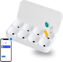 DEFI Smart Pillbox, Large, 8 Slot, Pill Organizer, Portable, Bluetooth, Facile da usare, selfcare, con allarme, Sound & Light, Daily, Compact Medicine Holder per Vitamine, Supplementi, App Free Reminder.