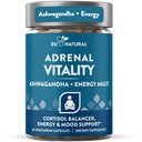 Supplément Vitalité Cortisol – Combattre la fatigue, se sentir calme et équilibré – Cortisol sain, énergie concentrée, soutien adrénal – Supplément Ashwagandha avec Rhodiola, L-Tyrosine, Saint Basilic – 60 gélules