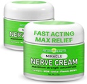 Miracle Nerve Cream - Maximum Strength - Turmeric and Arnica Blend for Neuropathy Discomfort Relief - beruhigende Fuß- & Hand-Formel mit MSM, B6, E - Made in USA - 2 Pack