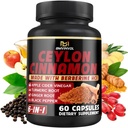 Ceylon Cinnamon Kapseln mit Berberine HCl, Apfel Apfelessig, Turmeric, Ginseng, Black Pepper - 6in1 zur Unterstützung Immunfunktion - 60 Count