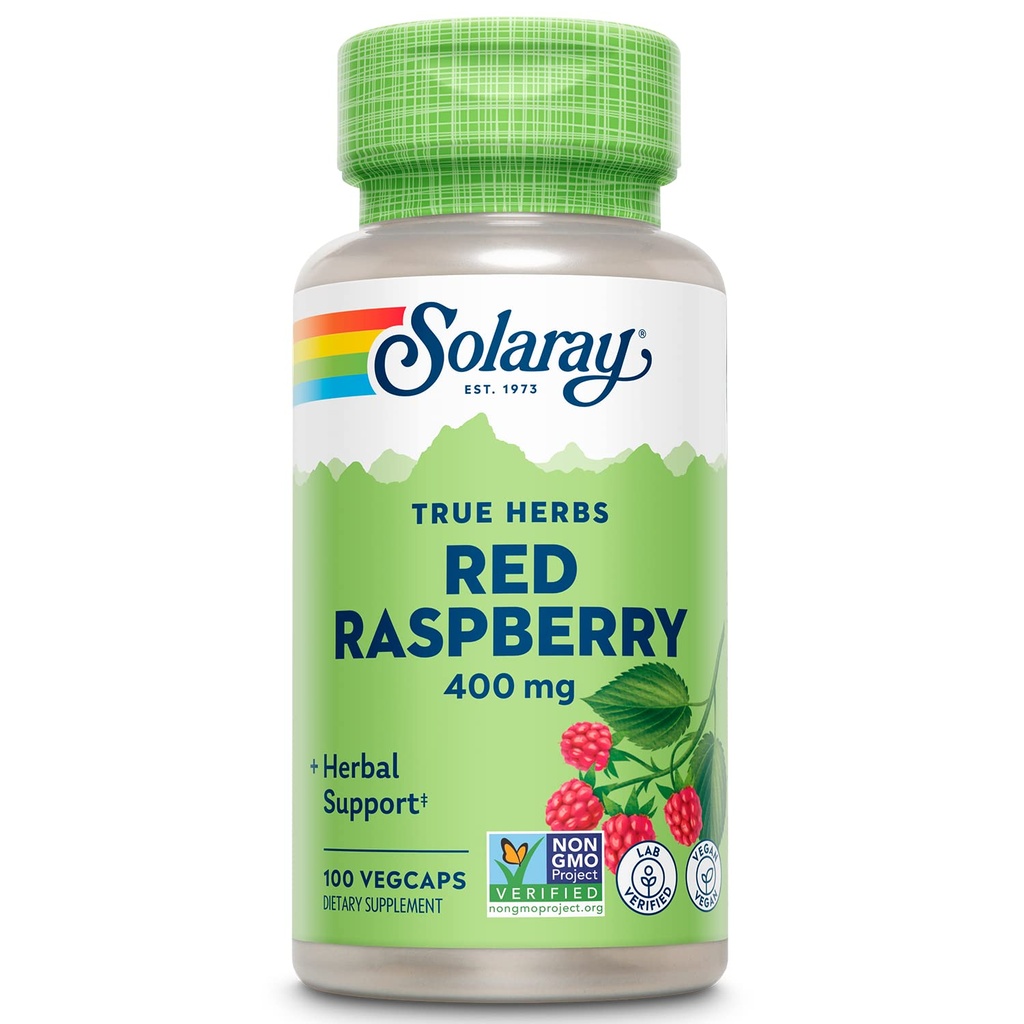 SOLARAY Red Himbeer Blätter Kapseln, 400 mg | 100 Zähler