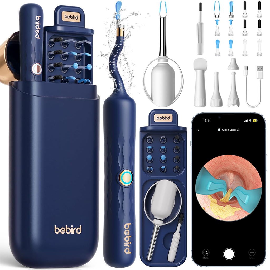 Bebird Earsight Plus D39R Ear Wax Removal Tool Kamera, FSA HSA Eligible Items, Ear Cleaner mit flexibler Ohr Kamera Otoscope, Visual Ear Pick Tweezers Wax Remover, Ear Cleaning Kit für Familie