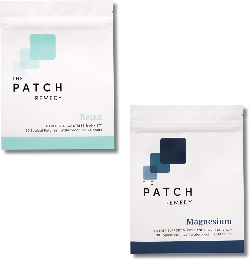 The Patch Remedy Relax & Magnesium Glycinate Wellness Kit - mit Ashwagandha, L-Theanine und Rhodiola Rosea | Themenfelder mit Mineralien