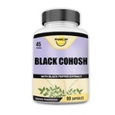 Black Cohosh Made with Organic Black Cohosh Root 1300MG per Servieren, Balance Hormone, natürliche Menopause & Menstruationsunterstützung, Frauengesundheitsunterstützung, 90 Vegan Kapseln, 45 Servietten